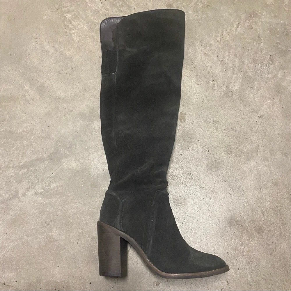 Vince Camuto Women’s Melaya Over the Knee Boots 7.5M Suede Leather Block Heel
